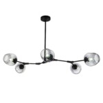 SLE154843-05 Светильник подвесной Черный/Дымчатый E27 5*40W RAMETTO