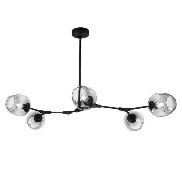 SLE154843-05 Светильник подвесной Черный/Дымчатый E27 5*40W RAMETTO