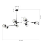 SLE154843-07 Светильник подвесной Черный/Дымчатый E27 7*40W RAMETTO — изображение 3