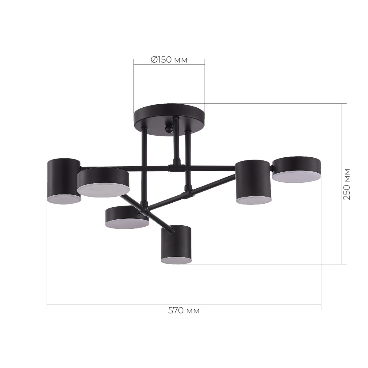 SLE201042-06 Светильник потолочный Черный/Черный LED 6*7W 4000K NOBEL — изображение 9