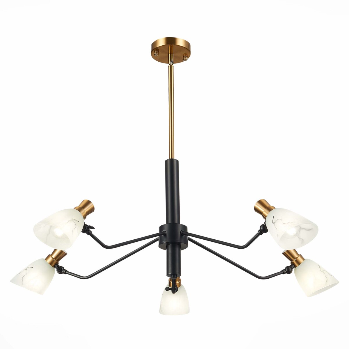 SLE205403-05_01W SLE205403-05 Светильник подвесной Черный, Латунь/Белый E14 5*60W LITA — изображение 1