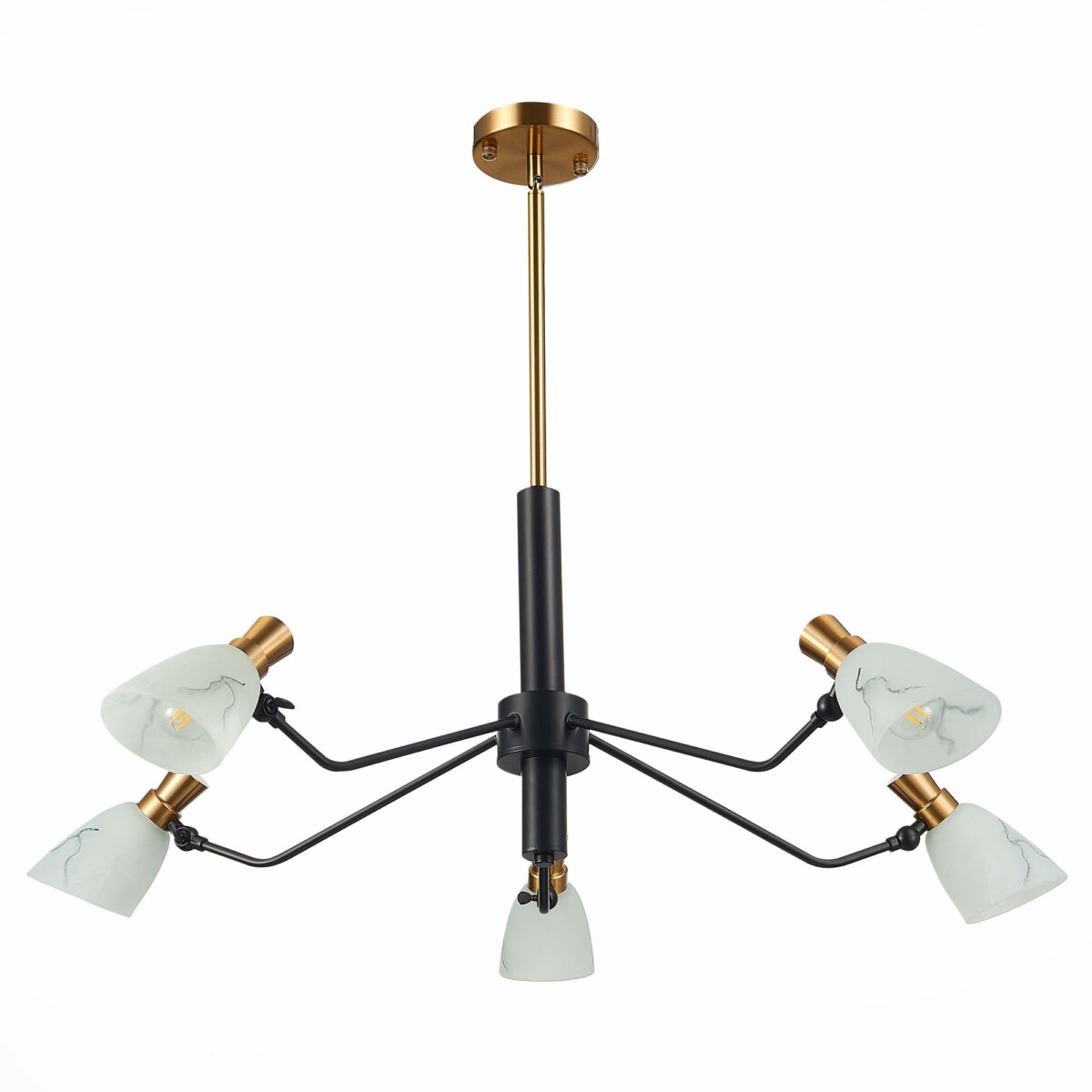 SLE205403-05 Светильник подвесной Черный, Латунь/Белый E14 5*60W LITA — изображение 2