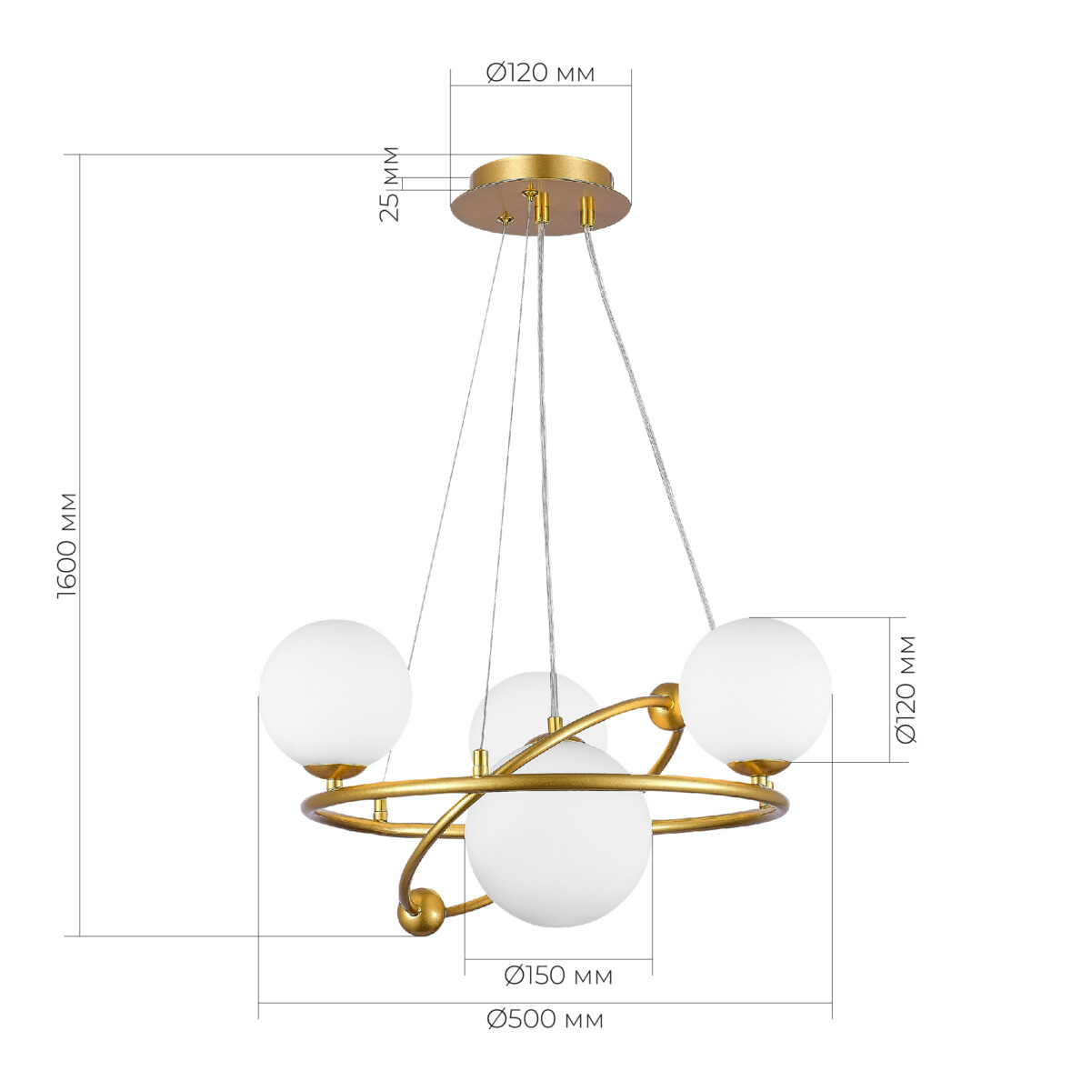 SLE2210-203-04 Светильник подвесной Золотой/Белый G9 LED 4*5W ARTU — изображение 4