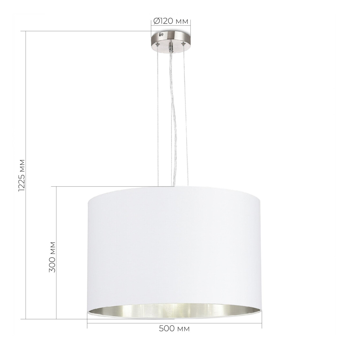 SLE300503-03 Светильник подвесной Никель/Белый, Серебристый E27 3*40W BRESCIA — изображение 2