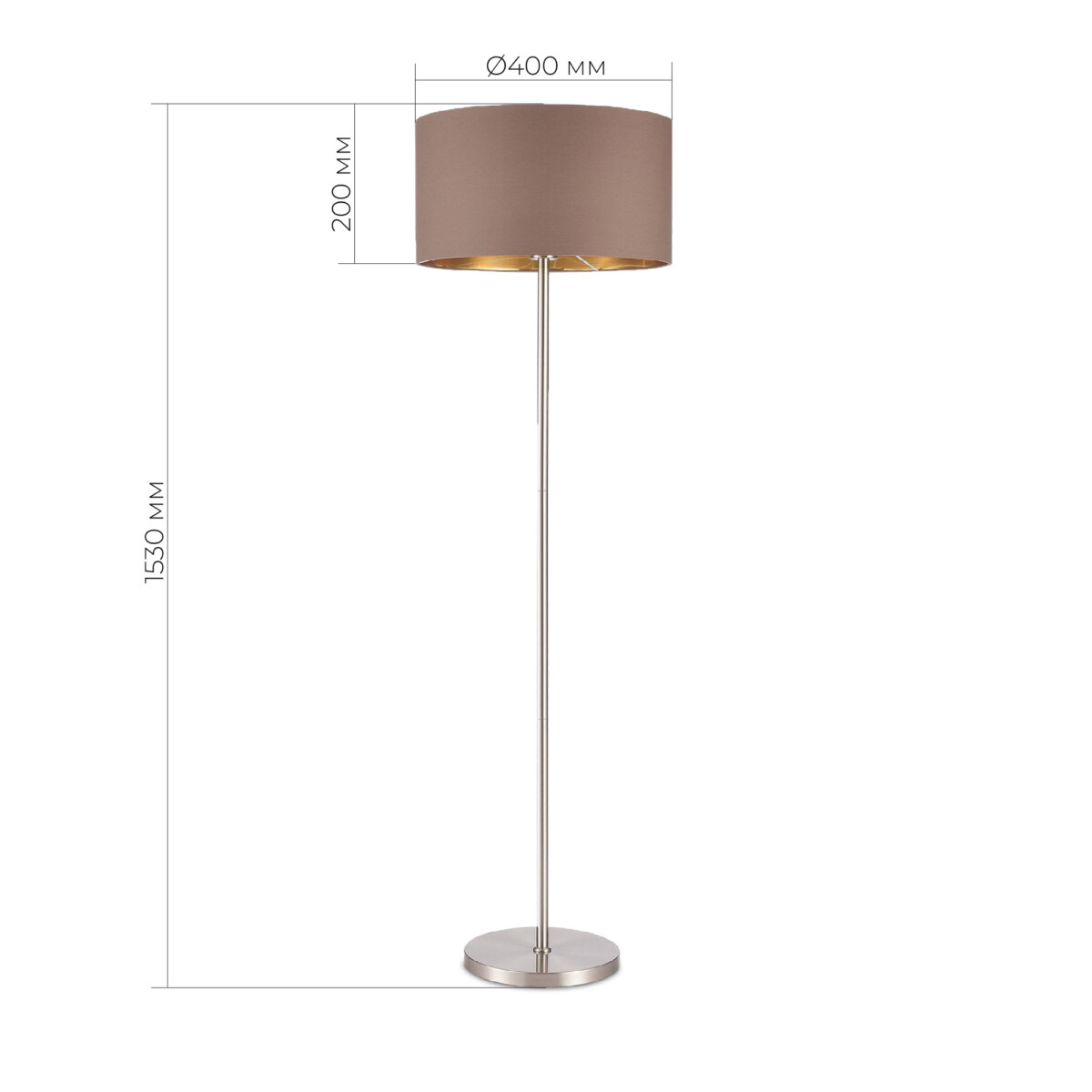 SLE300575-01 Светильник напольный Никель/Темно-бежевый, Золотистый E27 1*40W BRESCIA — изображение 2