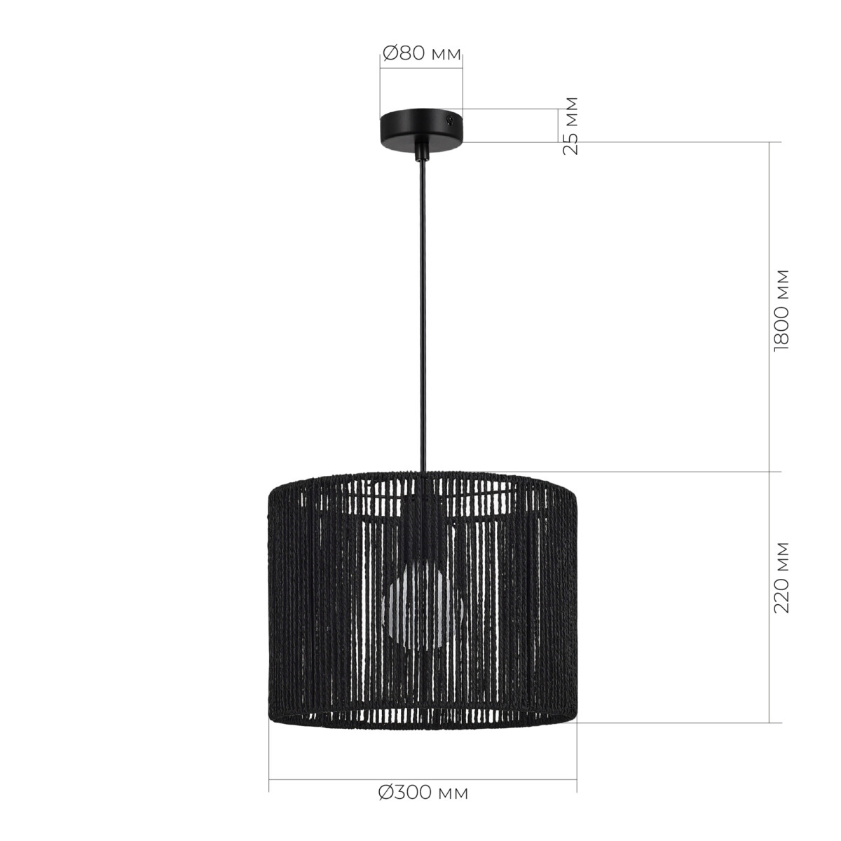 SLE6024-403-01 Светильник подвесной черный/черный E27 1*40W ETTAN — изображение 6