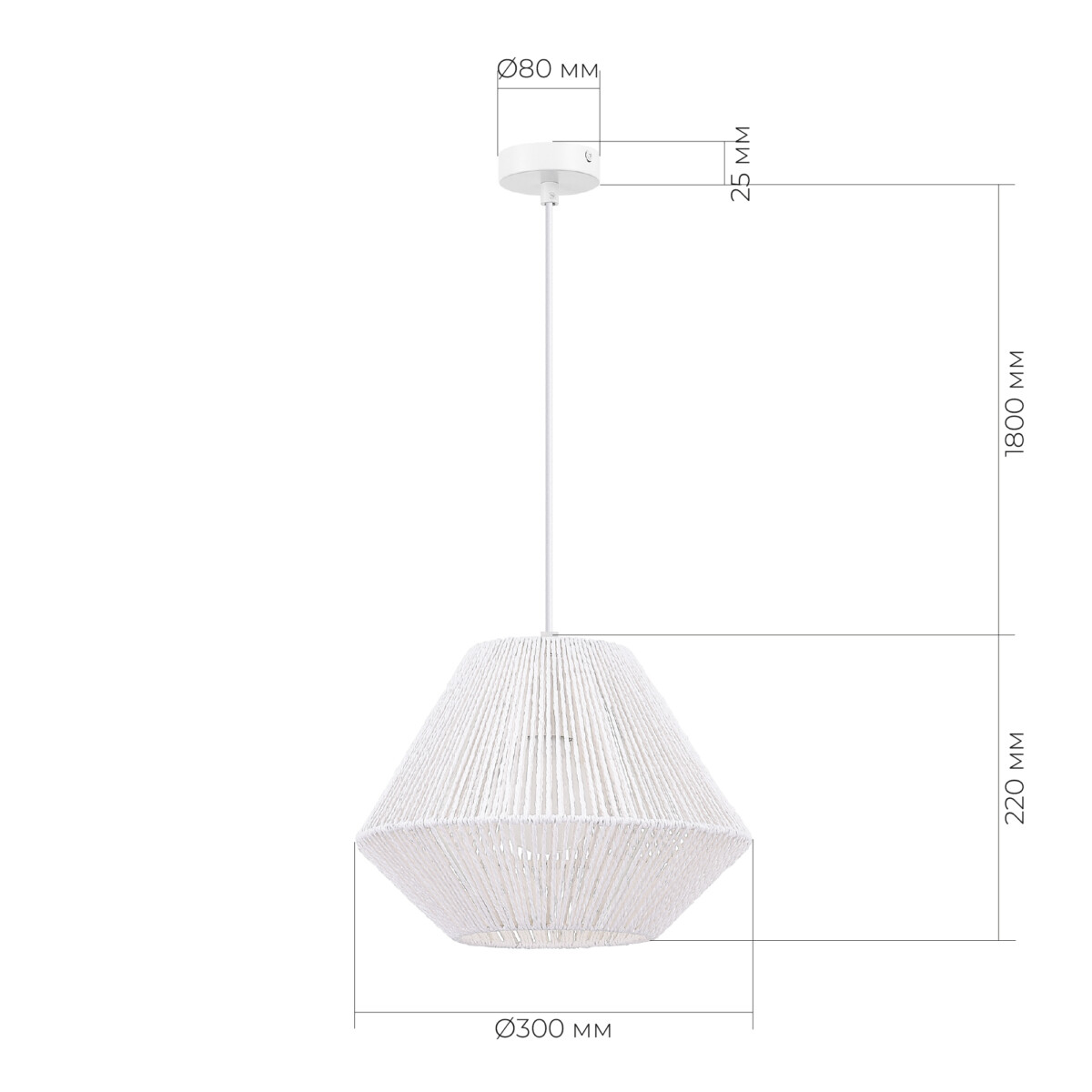 SLE6025-503-01 Светильник подвесной белый/белый E27 1*40W ETTAN — изображение 6