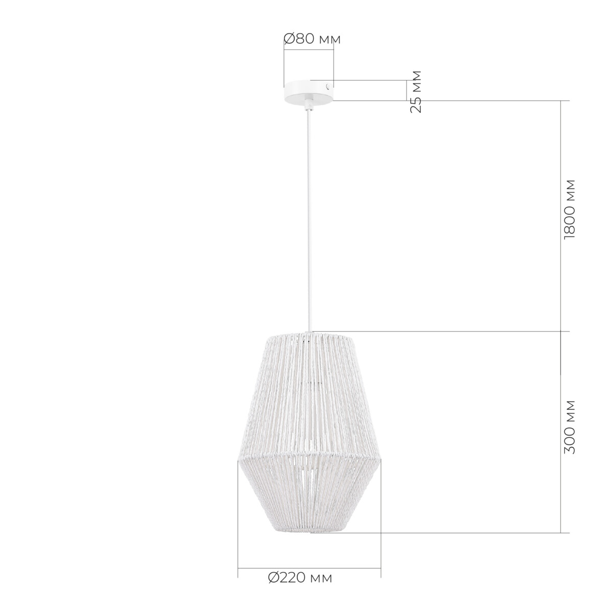 SLE6025-513-01 Светильник подвесной белый/белый E27 1*40W ETTAN — изображение 6