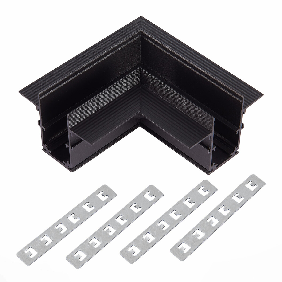 ST007.429.12_01W ST007.429.12 Угол-соединитель для встраиваемого магнитного шинопровода под ГКЛ 12мм ST-Luce Черный SKYLINE 48 — изображение 1