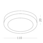 ST104.502.06 Светильник встраиваемый Белый LED 1*6W 3000K 468Lm Ra>80 120° IP20 D110xH20 170-240V Встраиваемые светильники — изображение 4