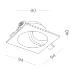 ST208.418.01 Св-к встр. Черный GU10 1*50W  L94xW94xH40 220V Без ламп Встраиваемые светильники — изображение 4