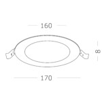 ST209.538.12 Св-к встр. Белый LED 1*12W 3000K 816Lm Ra80 110° IP20 D170xH8 90-265V Встраиваемые светильники — изображение 5