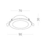 ST210.538.06 Св-к встр. Белый LED 1*6W 3000K 480Lm Ra80 110° IP20 D90xH30 220-240V Встраиваемые светильники — изображение 5