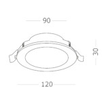 ST210.548.12 Св-к встр. Белый LED 1*12W 4000K 900Lm Ra80 110° IP20 D120xH30 220-240V Встраиваемые светильники — изображение 5