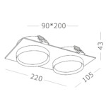 ST258.508.02 Св-к встр. Белый GX53 2*50W IP20 L220xW109xH43 220V Без ламп Встраиваемые светильники — изображение 4