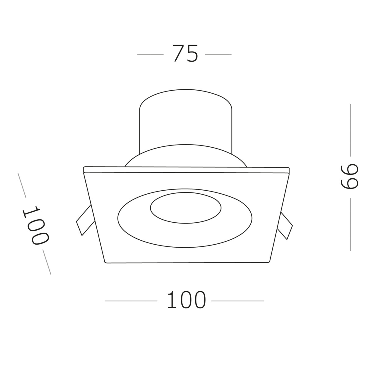 ST259.448.10 Св-к встр. Черный LED 1*10W 4000K 700Lm Ra>90 60° IP44 L100xW100xH66 85-265V Встраиваемые светильники — изображение 2