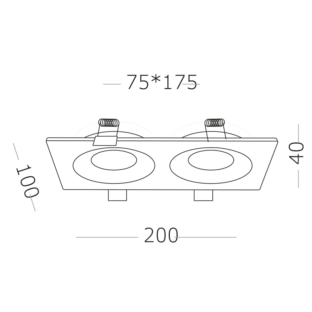 ST259.508.02 Св-к встр. Белый GU10 2*50W IP44 L100xW200xH40 -V Без ламп Встраиваемые светильники — изображение 2