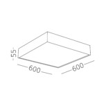 ST608.532.96 Светильник потолочный Белый LED 1*96W 3000K 8 640Lm Ra>90 120° IP20 L600xW600xH55 180-2 Накладные светильники — изображение 4