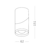 ST650.542.10 Светильник потолочный Белый LED 1*10W 4000K 800Lm Ra>90 38° IP44 D62xH151 165-265V Накладные светильники — изображение 5
