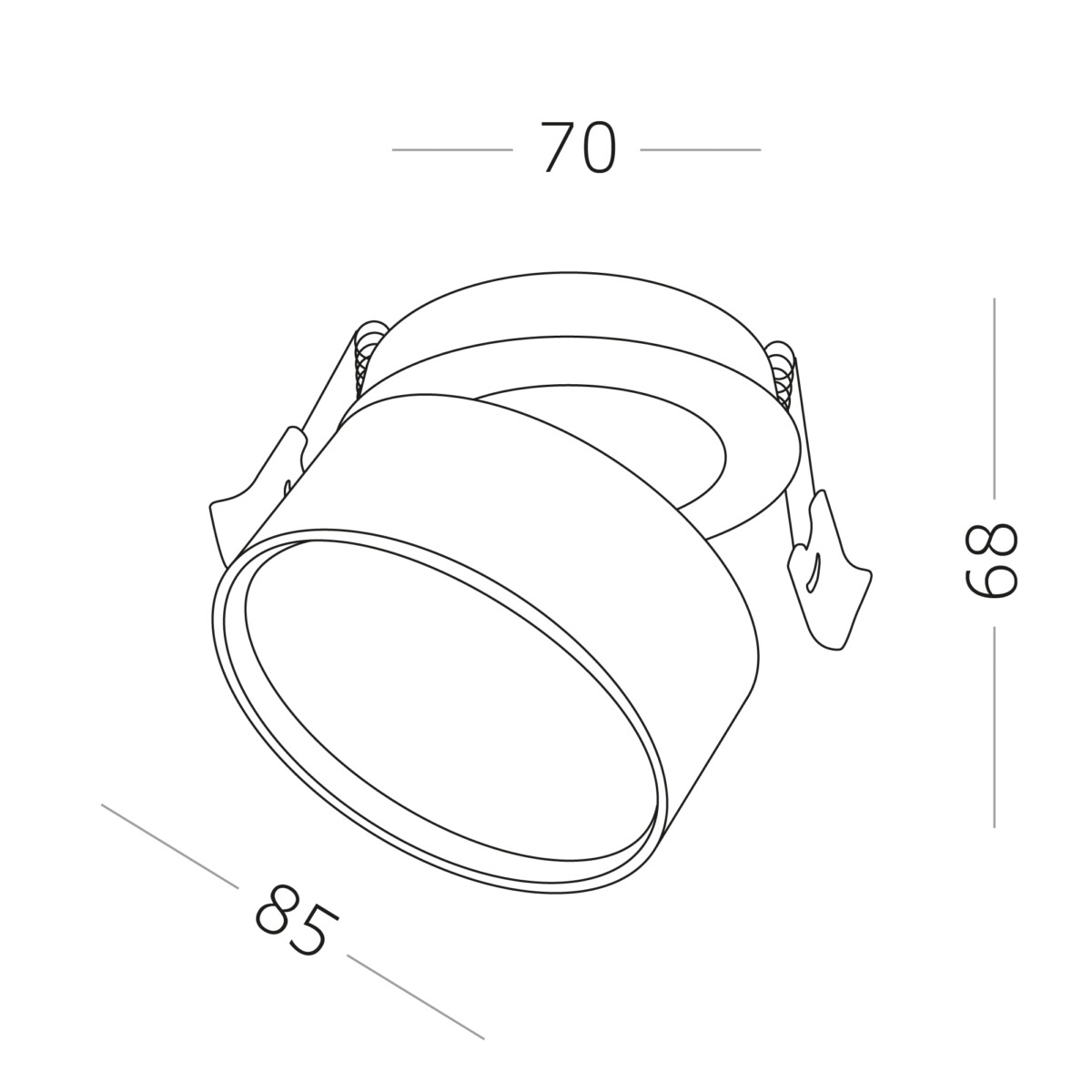 ST651.438.09 Встраиваемый поворотный светильник Черный LED 1*9W 3000K 720Lm Ra>90 120° IP20 D85xH68 Встраиваемые светильники — изображение 2