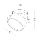 ST651.548.09 Встраиваемый поворотный светильник Белый LED 1*9W 4000K 720Lm Ra>90 120° IP20 D85xH68 1 Встраиваемые светильники — изображение 6