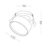 ST651.548.14 Встраиваемый поворотный светильник Белый LED 1*14W 4000K 1 100Lm Ra>90 120° IP20 D105xH Встраиваемые светильники — изображение 6