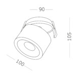 ST652.548.12 Св-к встр. Белый LED 1*12W 4000K 1 000Lm Ra>90 36° IP20 D100xH105 170-240VV Встраиваемые светильники — изображение 6