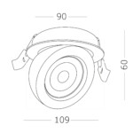 ST654.538.10 Св-к встр. Белый LED 1*10W 3000K 850Lm Ra>90 38° IP20 D109xH60 180-240V Встраиваемые светильники — изображение 3
