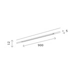 ST667.446.15 Магнитный трековый светильник Черный LED 1*15W 4000K 1 060Lm Ra>80 100 IP20 L900xW5xH12 SUPER5 — изображение 2