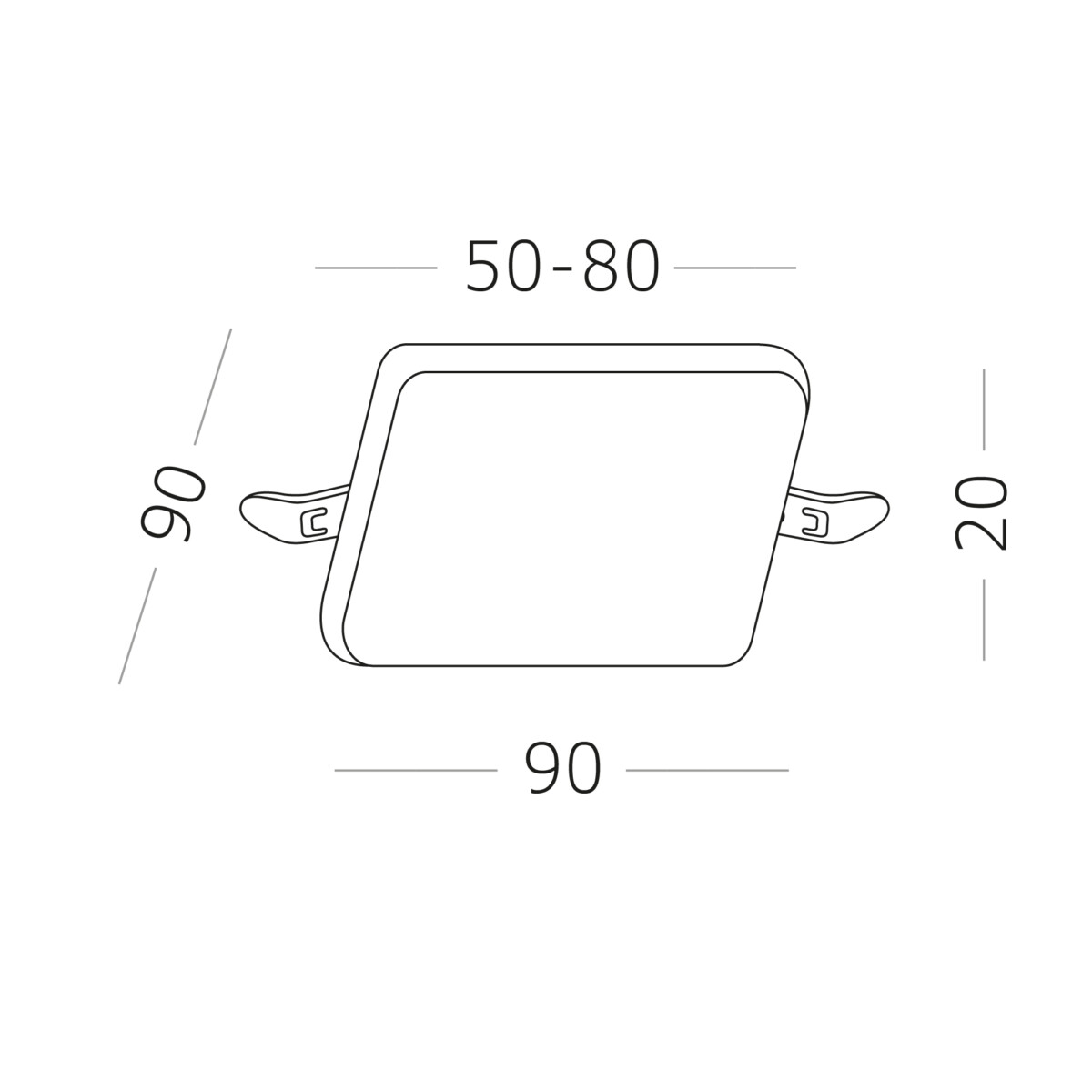 ST700.038.08 Св-к встр. Белый LED 1*8W 3000K 690Lm Ra80 120° IP20 L90xW90xH20 85-265V Встраиваемые светильники — изображение 5