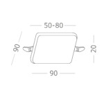 ST700.038.08 Св-к встр. Белый LED 1*8W 3000K 690Lm Ra80 120° IP20 L90xW90xH20 85-265V Встраиваемые светильники — изображение 5