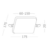 ST700.048.22 Св-к встр. Белый LED 1*22W 4000K 1 890Lm Ra80 120° IP20 L175xW175xH20 85-265V Встраиваемые светильники — изображение 5