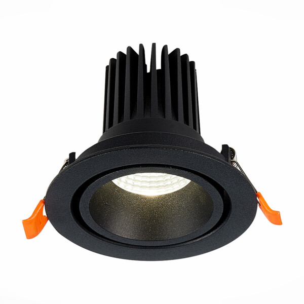 ST705.438.10 Св-к встр. Черный LED 1*10W 3000K 750Lm Ra>90 38° IP20 D102xH85 170-240V Встраиваемые светильники