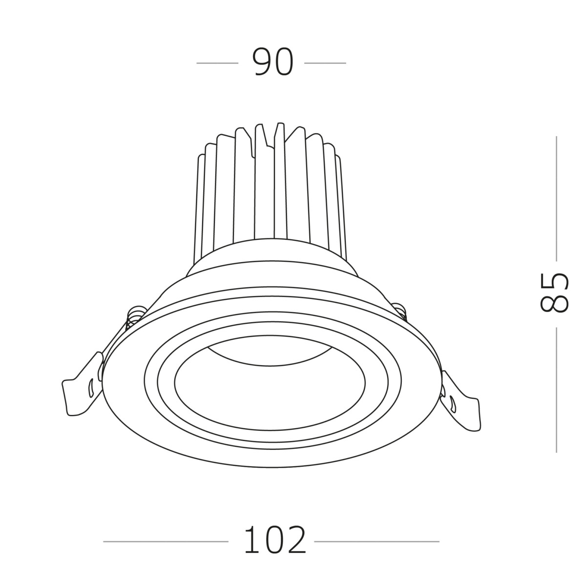 ST705.438.10 Св-к встр. Черный LED 1*10W 3000K 750Lm Ra>90 38° IP20 D102xH85 170-240V Встраиваемые светильники — изображение 4