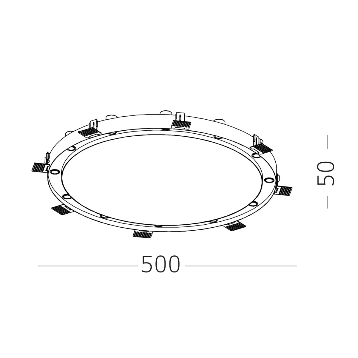 ST706.438.30 Св-к встр. Белый LED 6*5W 3000K 2 700Lm Ra>90 38° IP20 D550xH50 220-240V Встраиваемые светильники — изображение 2