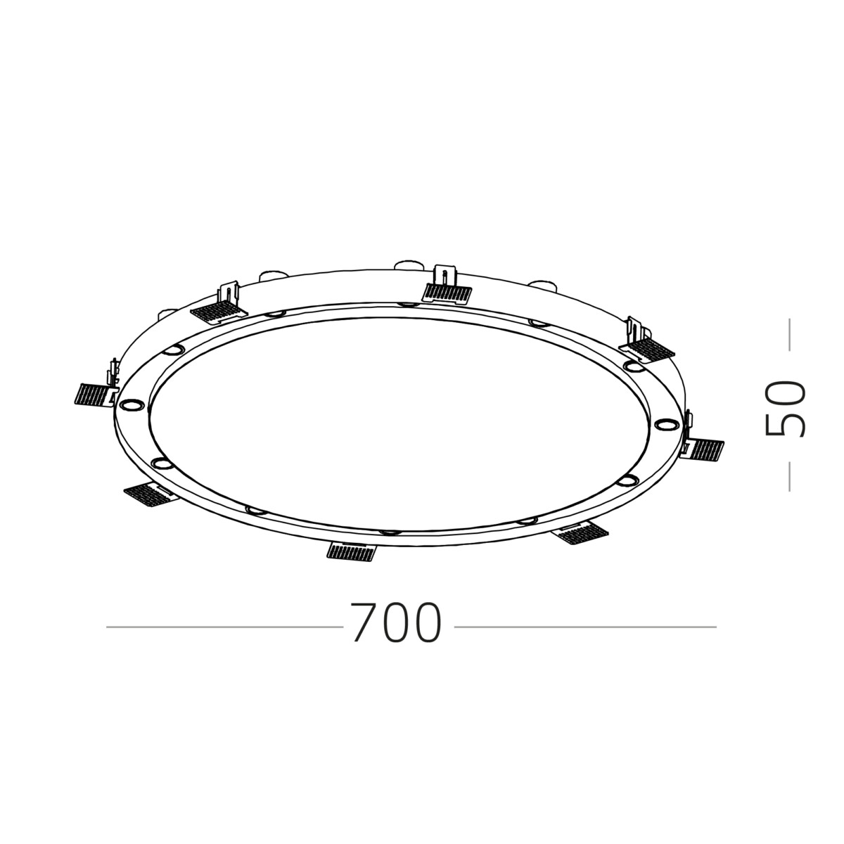ST706.438.45 Св-к встр. Белый LED 9*5W 3000K 4 050Lm Ra>90 38° IP20 D700xH50 220-240V Встраиваемые светильники — изображение 3