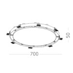 ST706.448.45 Св-к встр. Белый LED 9*5W 4000K 4 050Lm Ra>90 38° IP20 D700xH50 220-240V Встраиваемые светильники — изображение 2