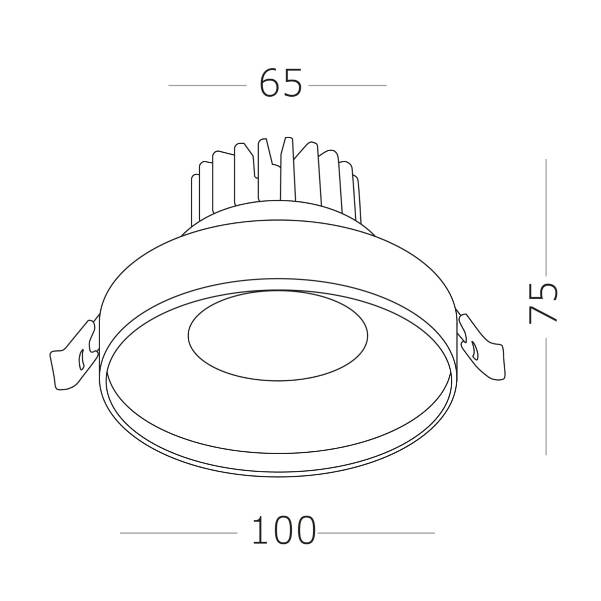 ST751.438.10 Св-к встр. Черный LED 1*10W 3000K 750Lm Ra>90 38° IP20 D100xH75 170-240V Встраиваемые светильники — изображение 4