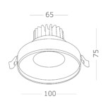 ST751.448.10 Св-к встр. Черный LED 1*10W 4000K 750Lm Ra>90 38° IP20 D100xH75 170-240V Встраиваемые светильники — изображение 4