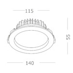 ST752.548.18 Св-к встр. Белый LED 1*18W 4000K 1 440Lm Ra80 100° IP44 D140xH52 100-240VV Встраиваемые светильники — изображение 4