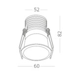 ST754.538.07 Св-к встр. Белый LED 1*7W 3000K 560Lm Ra>90 60° IP20 D60xH79 100-240V Встраиваемые светильники — изображение 2