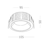 ST755.438.12 Св-к встр. Черный LED 1*12W 3000K 1 080Lm Ra80 120° IP20 D105xH50 100-240V Встраиваемые светильники — изображение 3