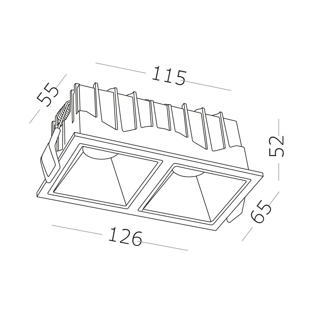 ST757.438.20 Св-к встр. Белый LED 2*10W 60° IP20 L65xW126xH52 85-265V В комплекте Встраиваемые светильники — изображение 2