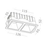 ST757.438.20 Св-к встр. Белый LED 2*10W 60° IP20 L65xW126xH52 85-265V В комплекте Встраиваемые светильники — изображение 2