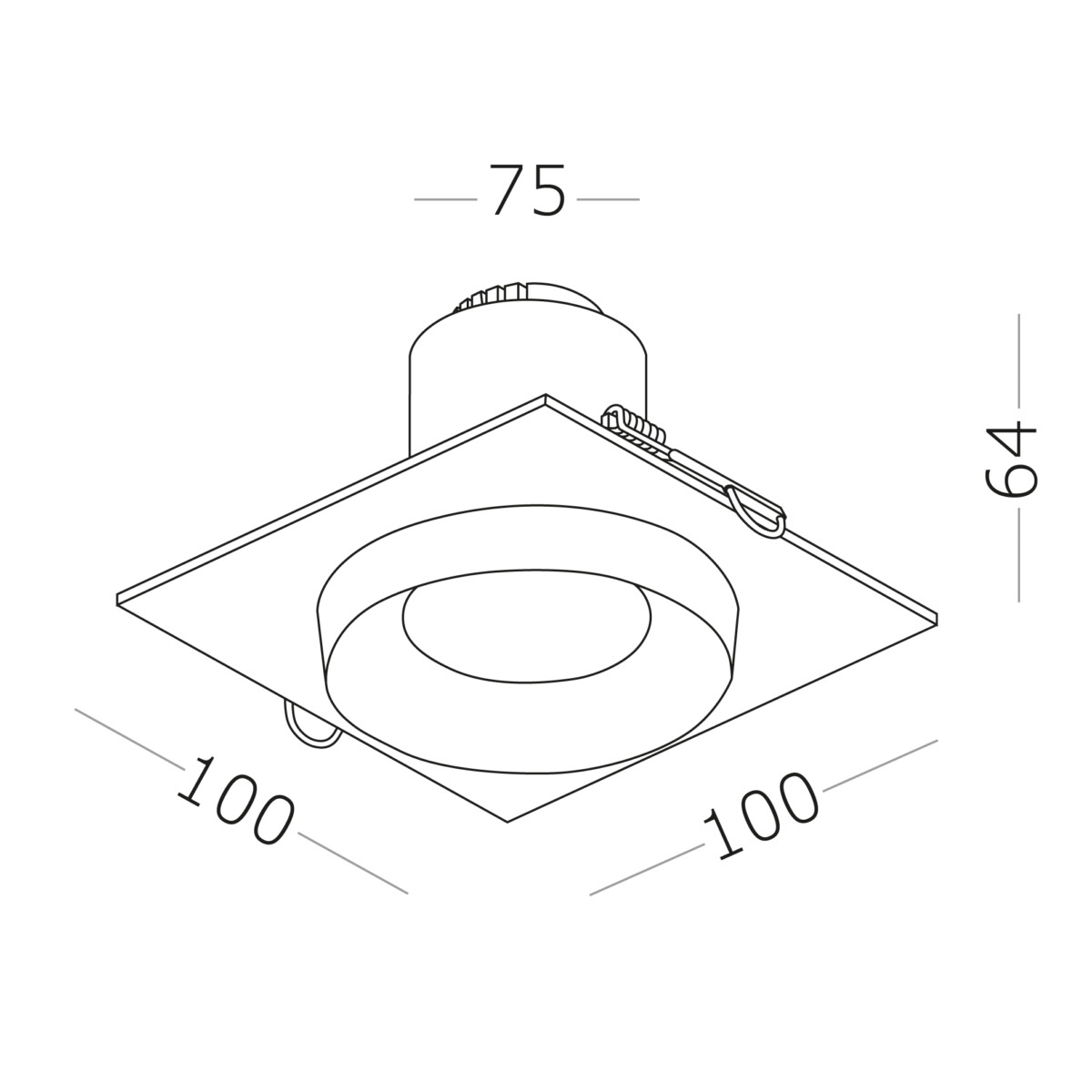 ST758.438.10 Св-к встр. Черный, Белый LED 1*10W 3000K 700Lm Ra>90 36° IP44 D79xH61 85-265V Встраиваемые светильники — изображение 2