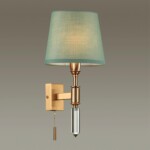 4887/1W MODERN ODL_EX22 159 бронзовый/зеленый/абажур ткань Бра с выкл. E14 1*40W LONDON — изображение 4