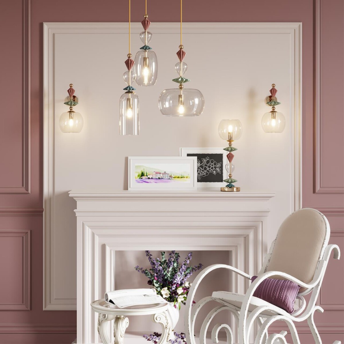 4855/1WB CLASSIC ODL_EX21 137 золото/разноцветн./керамика/стекло Бра E14 1*40W BIZET — изображение 2