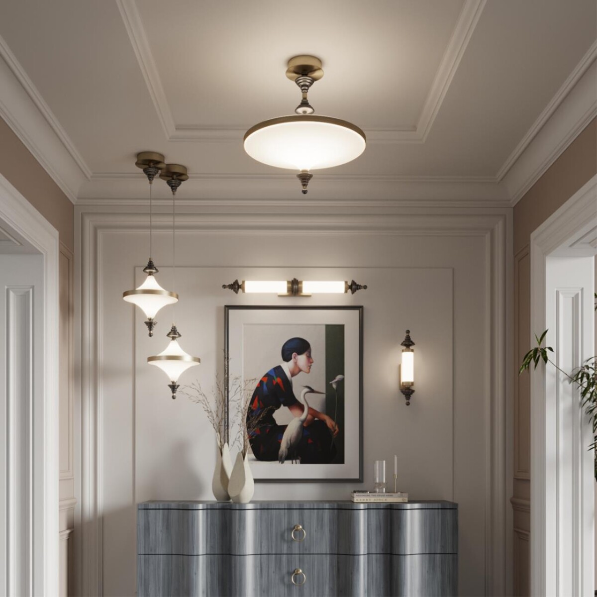 5404/28WL L-VISION ODL_EX25 027 бронзов.брашированн./черный/стекло/керамика Настенный светильник LED 28W 3000K ULA — изображение 2