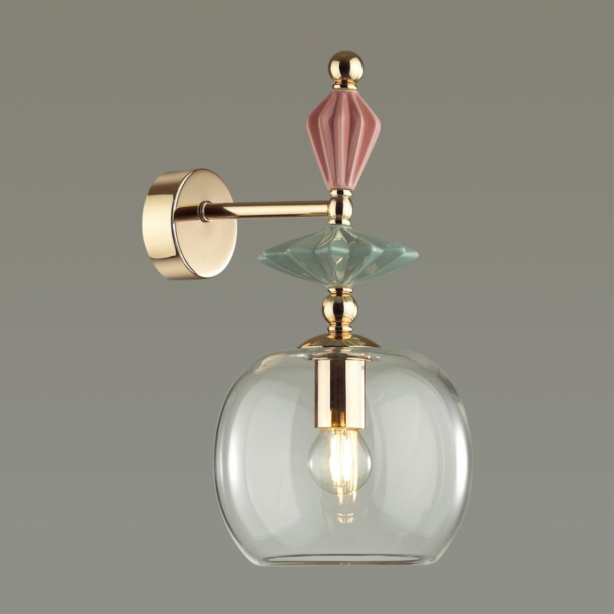 4855/1WB CLASSIC ODL_EX21 137 золото/разноцветн./керамика/стекло Бра E14 1*40W BIZET — изображение 6