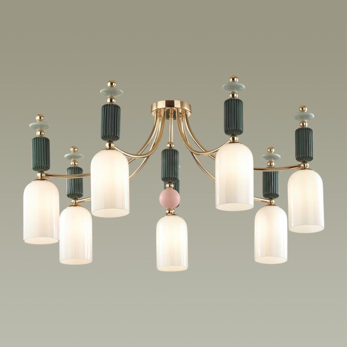 4861/7C CLASSIC ODL_EX21 128 золото/разноцветн./керамика/стекло Люстра потолочная E14 7*40W CANDY — изображение 5